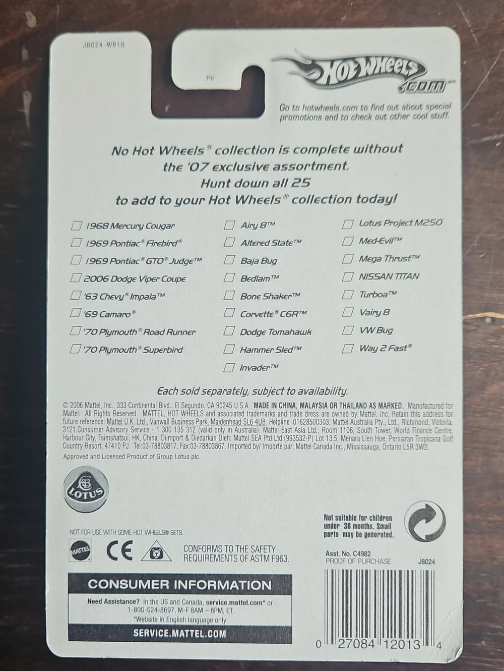 Hot Wheels new tags